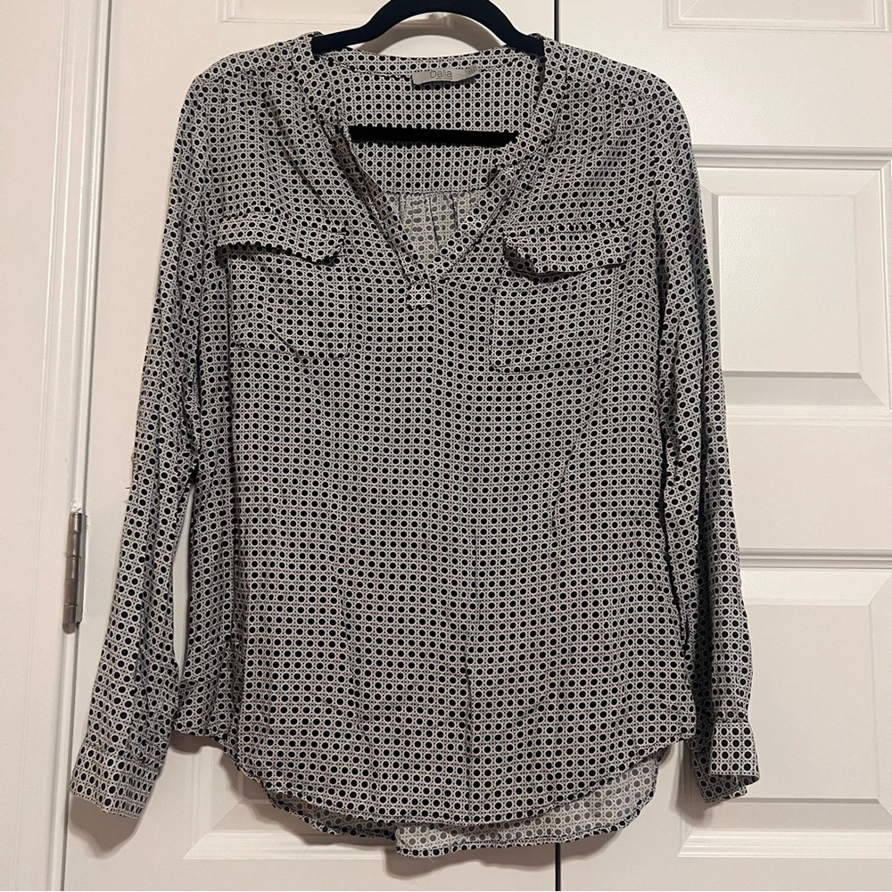 Dalia Black and White Geometric Blouse